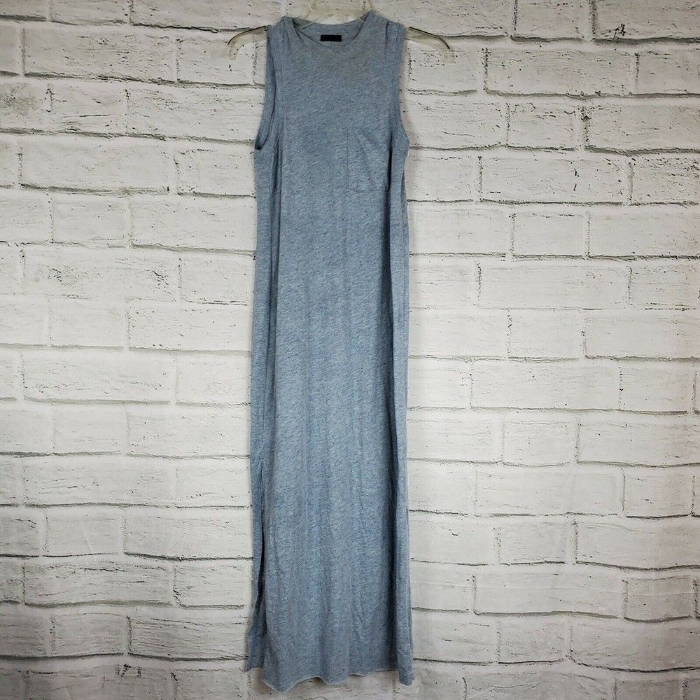 Atm Donegal Pocket Midi Dress Blue Speckle Womens Xs Polyester